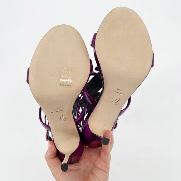 Giuseppe Zanotti Metallic Fuchsia Cruel Alien Wing Stiletto Heel Sandals 39.5 - Picture 9 of 12